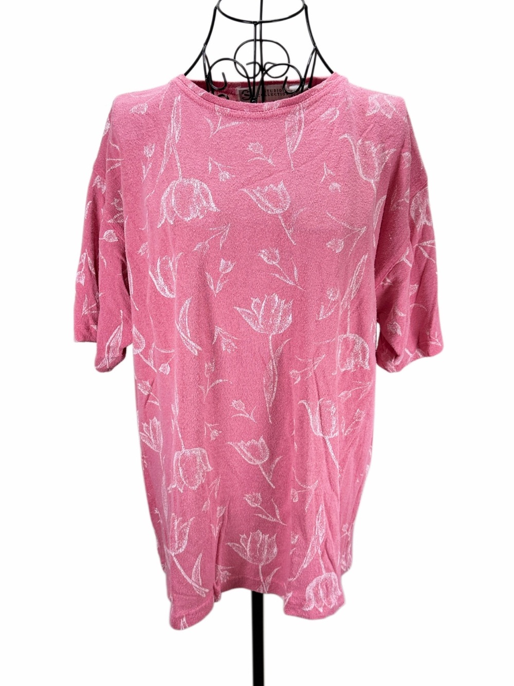 Women's Pink Short-Sleeve Floral Tee